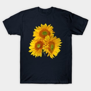 Three Golden Sunflowers T-Shirt